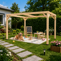 Habrita Foresta Pergola en Bois Thermochauffee THT 10,67 m2 Structure Ouverte, Foresta Kobleo