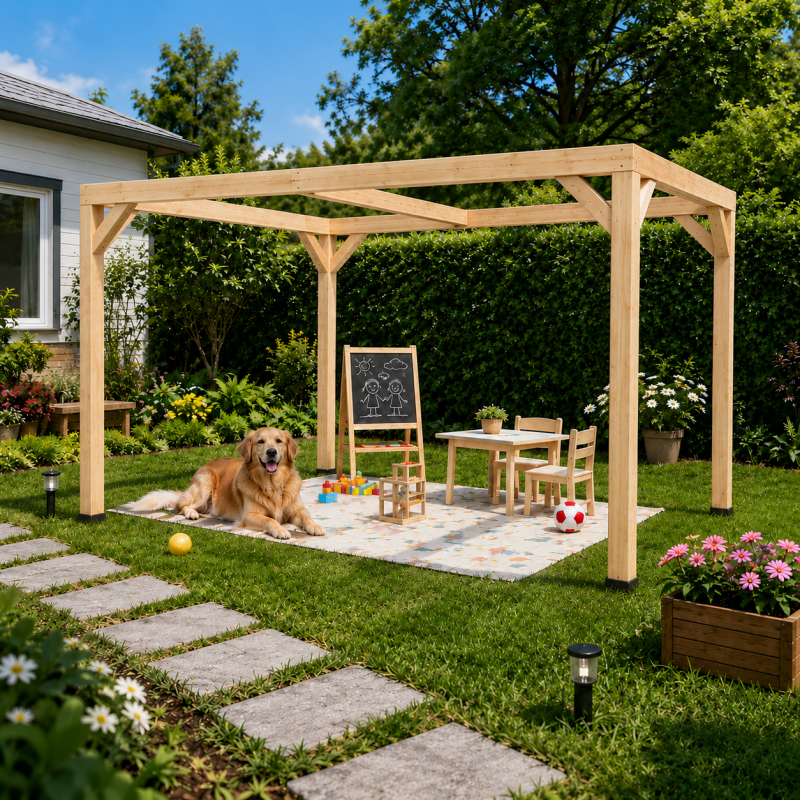 Habrita Foresta Pergola en Bois Thermochauffee THT 10,67 m2 Structure Ouverte, Foresta Kobleo