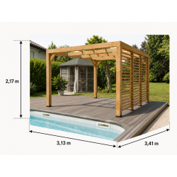 Habrita Foresta Pergola en Bois Thermochauffee THT 10,67 m2 Ventelles Paroi, Foresta Kobleo
