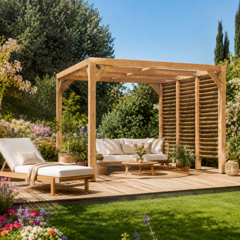 Habrita Foresta Pergola en Bois Thermochauffee THT 10,67 m2 Ventelles Paroi, Foresta Kobleo