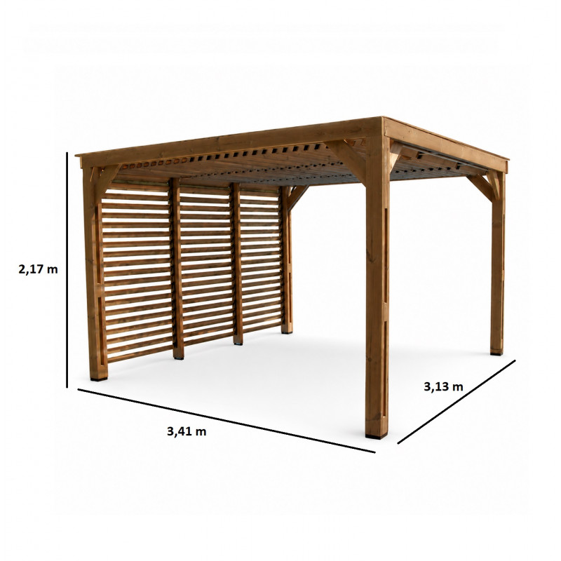Habrita Foresta Pergola en Bois Thermochauffee THT 10,67 m2 Toit et Paroi, Foresta Kobleo