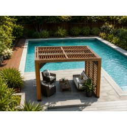 Habrita Foresta Pergola en Bois Thermochauffee THT 10,67 m2 Toit et Paroi, Foresta Kobleo