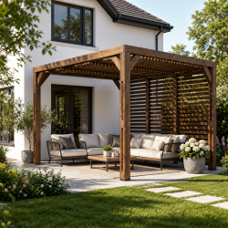 Habrita Foresta Pergola en Bois Thermochauffee THT 10,67 m2 Ventelles Inox, Foresta Kobleo