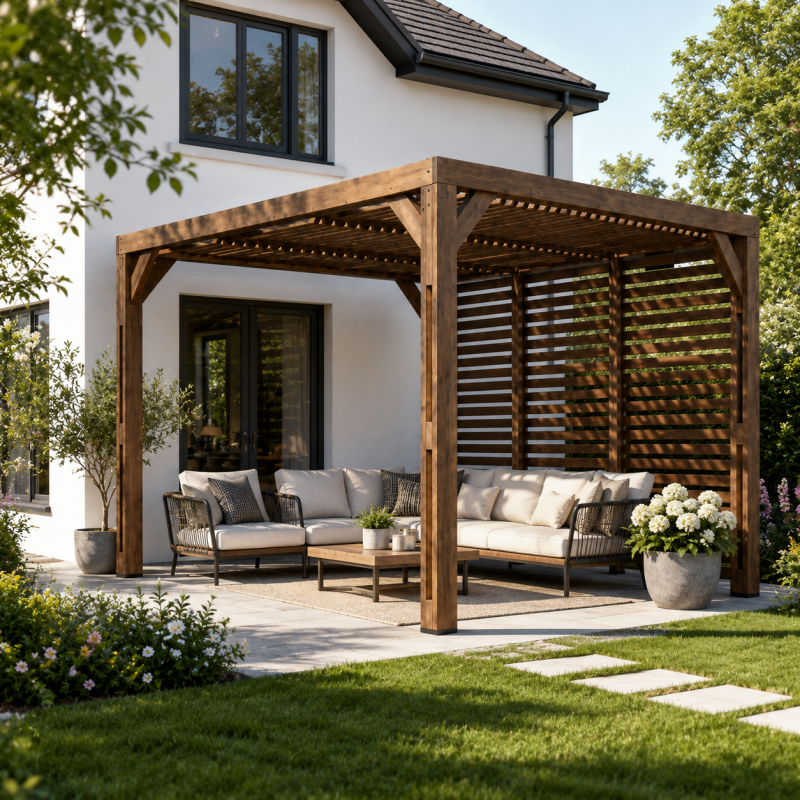 Habrita Foresta Pergola en Bois Thermochauffee THT 10,67 m2 Ventelles Inox, Foresta Kobleo