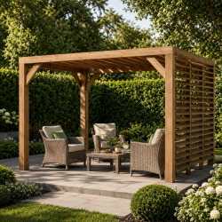 Habrita Foresta Pergola en Bois Thermochauffee THT 10,67 m2 Ventelles Inox, Foresta Kobleo