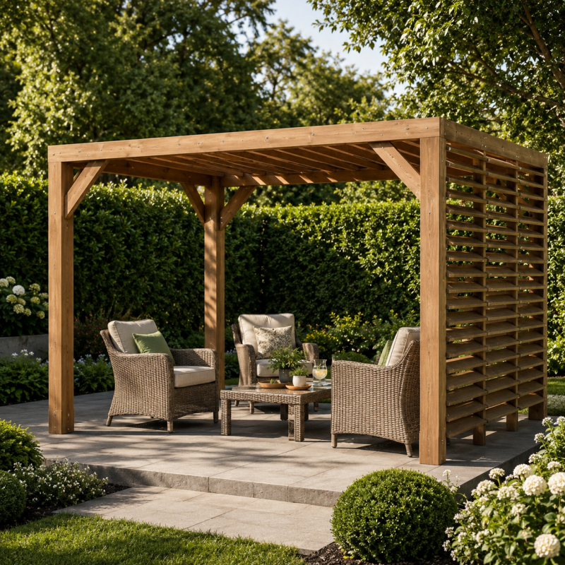 Habrita Foresta Pergola en Bois Thermochauffee THT 10,67 m2 Ventelles Inox, Foresta Kobleo