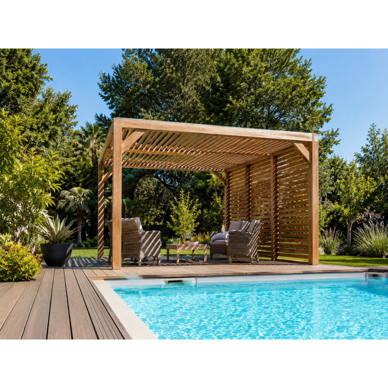 Habrita Foresta Pergola en Bois Thermochauffee THT 10,67 m2 Ventelles Inox, Foresta Kobleo