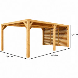 Habrita Foresta Pergola en Bois Thermochauffee THT 20,93 m2 Toit et Paroi, Foresta Kobleo