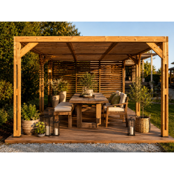 Habrita Foresta Pergola en Bois Thermochauffee THT 20,93 m2 Toit et Paroi, Foresta Kobleo