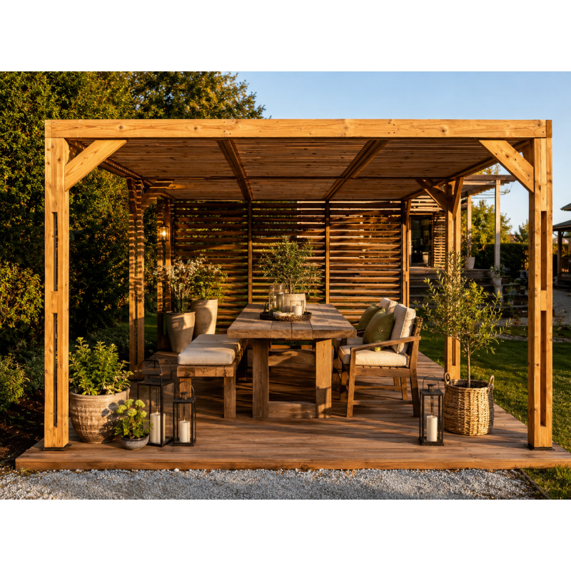 Habrita Foresta Pergola en Bois Thermochauffee THT 20,93 m2 Toit et Paroi, Foresta Kobleo
