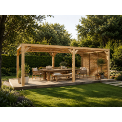 Habrita Foresta Pergola en Bois Thermochauffee THT 20,93 m2 Toit et Paroi, Foresta Kobleo