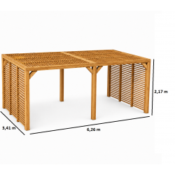 Habrita Foresta Pergola en Bois Thermochauffee THT Ventelles Toit et 2 Parois, Foresta Kobleo