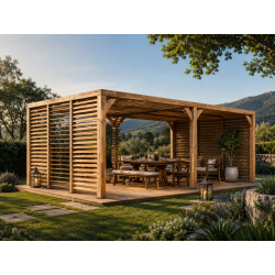 Habrita Foresta Pergola en Bois Thermochauffee THT Ventelles Toit et 2 Parois, Foresta Kobleo