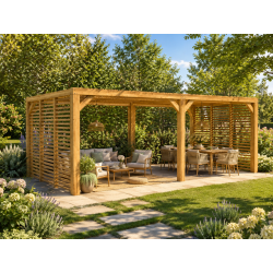 Habrita Foresta Pergola en Bois Thermochauffee THT Ventelles Toit et 2 Parois, Foresta Kobleo