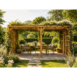 Habrita Foresta Pergola en Bois Thermochauffee THT Ventelles Toit et 2 Parois, Foresta Kobleo
