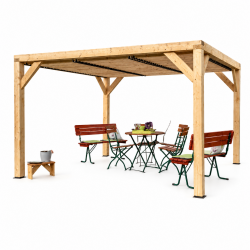Habrita Foresta Auvent en Bois Lamelle Colle 10,57 m2 Ventelles sur Toit, Foresta Kobleo