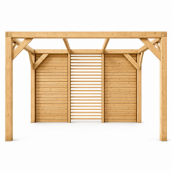 Habrita Foresta Auvent en Bois Lamelle Colle 10 m2 Ventelles Paroi Brise Vue, Foresta Kobleo
