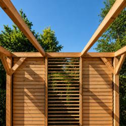 Habrita Foresta Auvent en Bois Douglas 10,50 m2 Ventelles sur Paroi Brise Vue, Foresta Kobleo
