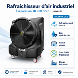 Sovelor Rafraichisseur d Air Industriel Evaporation 38000 m3 par h, Sovelor Kobleo