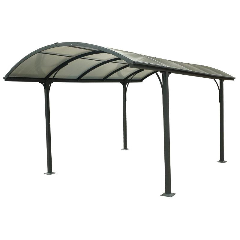 Habrita Foresta Carport Aluminium toit 1/2 rond gris anthracite surface ext 1480 m2 CA Kobleo