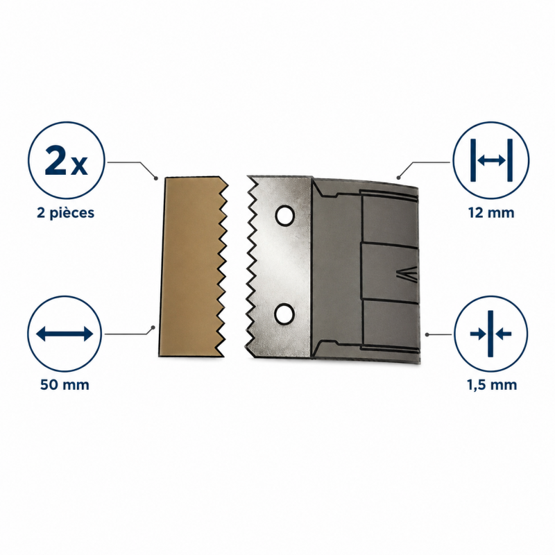 Leman 2 Fers Dents de Scie HM 50x12x1,5 mm LEMAN Kobleo