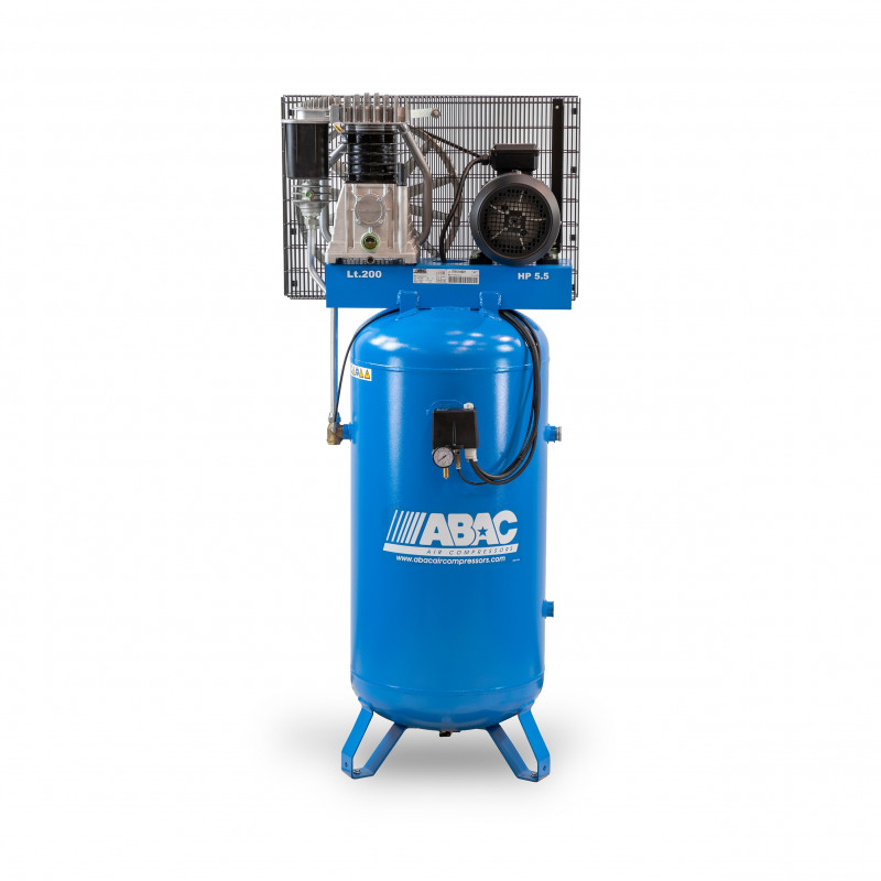 ABAC Compresseur d'air pistons ABAC vertical bi-étagés 400V Tri 55CV 200L Kobleo