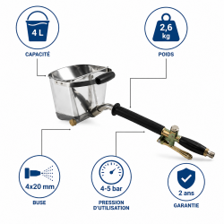 Mecafer Pulverisateur Pneumatique Godet de 4 L Poids 2.6 kg Compact, Mecafer Kobleo