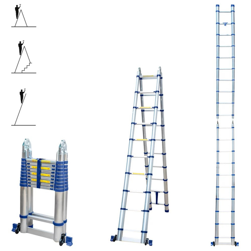 Échelle télescopique Stempakt 6,2m, hauteur travail max 7,1m Hostrom