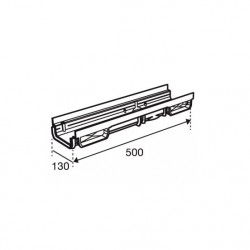 Nicoll Caniveau bas CONNECTO® Nicoll CAB773 classe A15 gris clair 500mm Kobleo