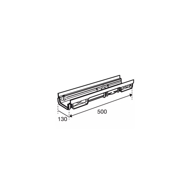 Nicoll Caniveau bas CONNECTO® Nicoll CAB773 classe A15 gris clair 500mm Kobleo