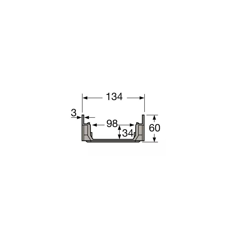 Nicoll Caniveau bas CONNECTO® Nicoll CAB773 classe A15 gris clair 500mm Kobleo