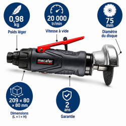 Mecafer Mini Tronconneuse Pneumatique d Angle Poids 0.98 kg 6 bar, Mecafer Kobleo