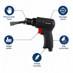 Mecafer Marteau Burineur Pneumatique Aspiration 140 L par min 6 bar, Mecafer Kobleo