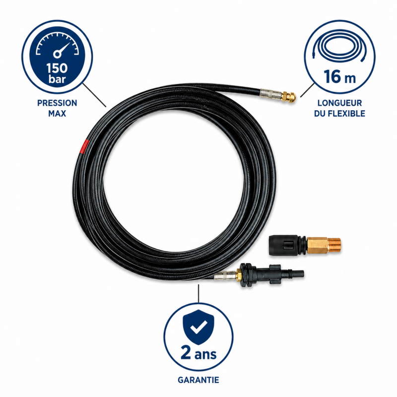 Mecafer Kit de Debouchage Canalisation pour Nettoyeur Haute Pression, Mecafer Kobleo
