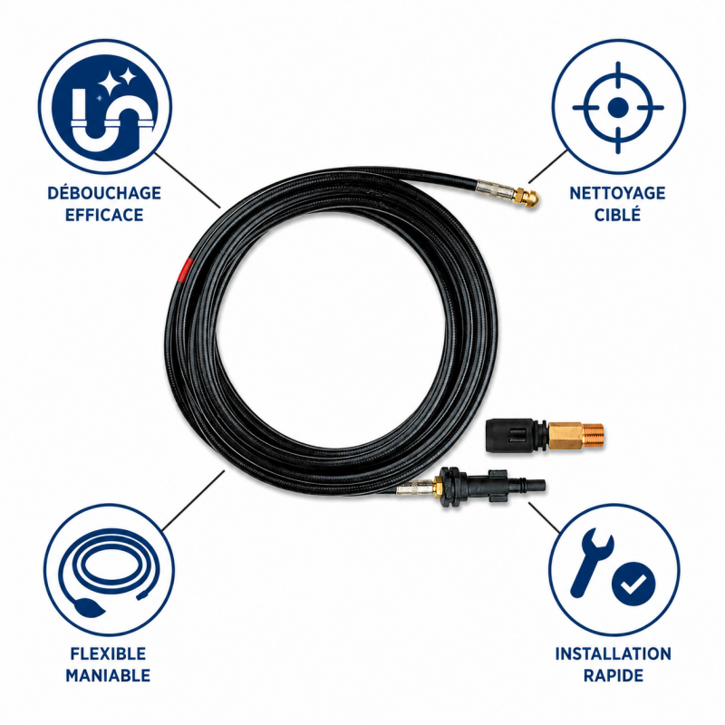 Mecafer Kit de Debouchage Canalisation pour Nettoyeur Haute Pression, Mecafer Kobleo