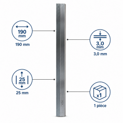 Leman Fer Degauchisseuse HM 190x25x3.0 mm LEMAN Kobleo