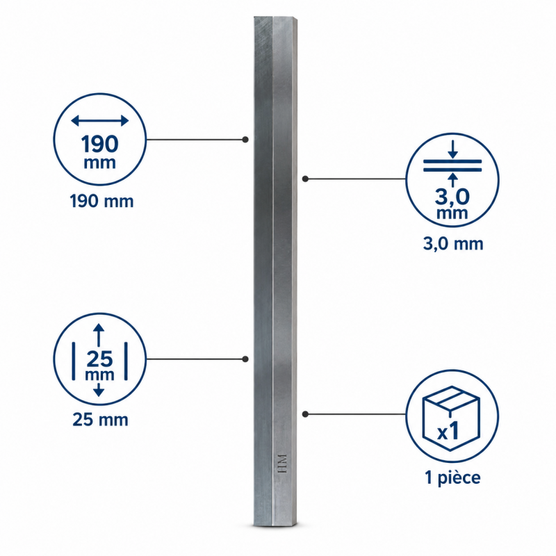 Leman Fer Degauchisseuse HM 190x25x3.0 mm LEMAN Kobleo