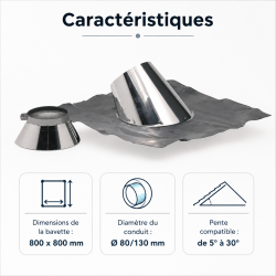 TEN Solin inox Ten Duoten 481480 D80/130 – 5° à 30° Kobleo