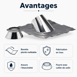 TEN Solin inox Ten Duoten 481480 D80/130 – 5° à 30° Kobleo