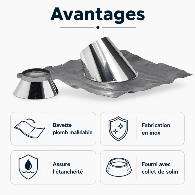TEN Solin inox Ten Duoten 481480 D80/130 – 5° à 30° Kobleo