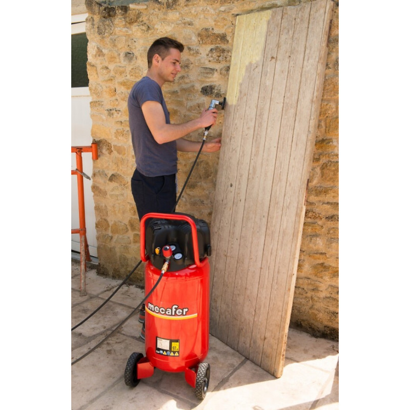Mecafer Compresseur 2 HP 10 bar Cuve de 50 L Aspiration 230 L par min, Mecafer Kobleo