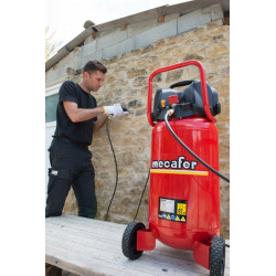 Mecafer Compresseur 2 HP 10 bar Cuve de 50 L Aspiration 230 L par min, Mecafer Kobleo