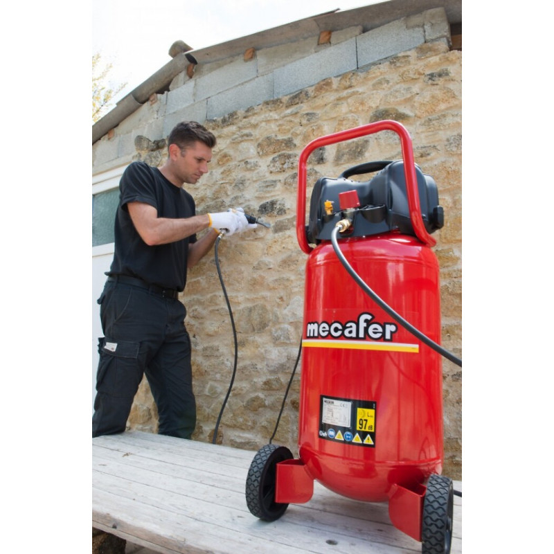 Mecafer Compresseur 2 HP 10 bar Cuve de 50 L Aspiration 230 L par min, Mecafer Kobleo