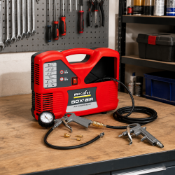 Mecafer Compresseur 1.5 HP 8 bar Debit 180 L par min Sonore 97 dB, Mecafer Kobleo