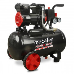 Mecafer Compresseur Silencieux 1.5 HP 8 bar Cuve de 24L Sans Huile, Mecafer Kobleo