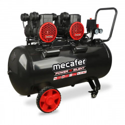 Mecafer Compresseur Silencieux 3.5 HP 8 bar Cuve de 100 L Sans Huile, Mecafer Kobleo