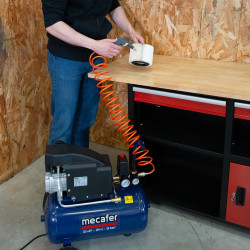 Mecafer Compresseur Horizontal 2 HP 8 bar Cuve de 24 L Lubrifie Leger, Mecafer Kobleo