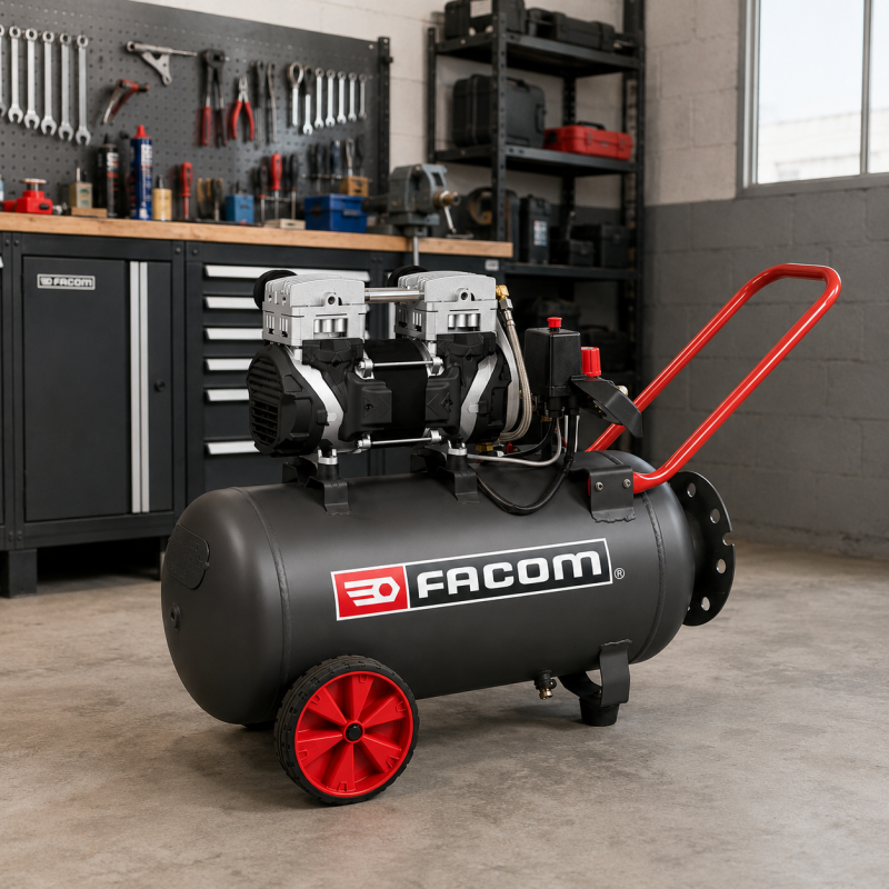 Mecafer Compresseur Silencieux Bicylindre FACOM Silver 50 L 63 dB, Mecafer Kobleo