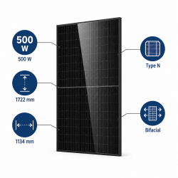 Mecafer Panneau Solaire Bifacial 500W Extension Station PW3600HD, Mecafer Kobleo