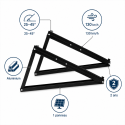 Mecafer Support Trepied Inclinable Aluminium pour Panneau Solaire, Mecafer Kobleo